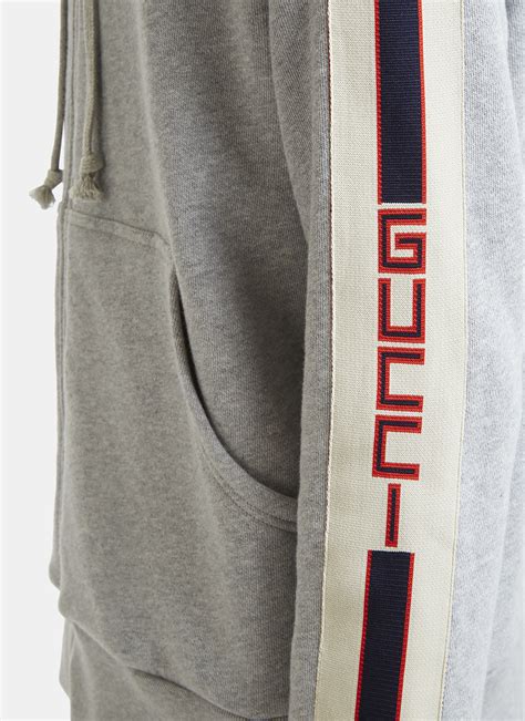 hooded zip up sweatshirt with gucci stripe replica|farfetch gucci hoodie.